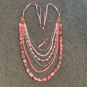 Johnny Was Pink Multi-Strand Necklace
